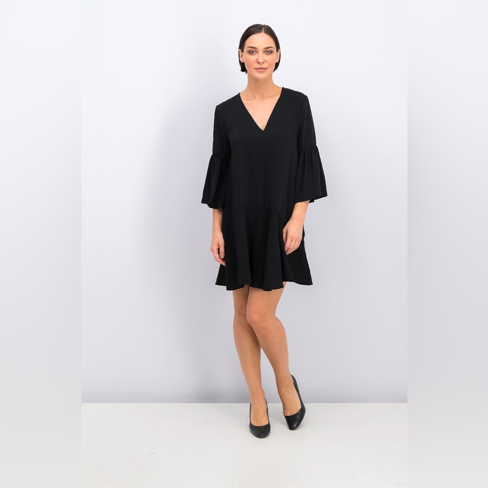 NWOT MANGO RUFFLED MINI DRESS WITH BELL SLEEVES